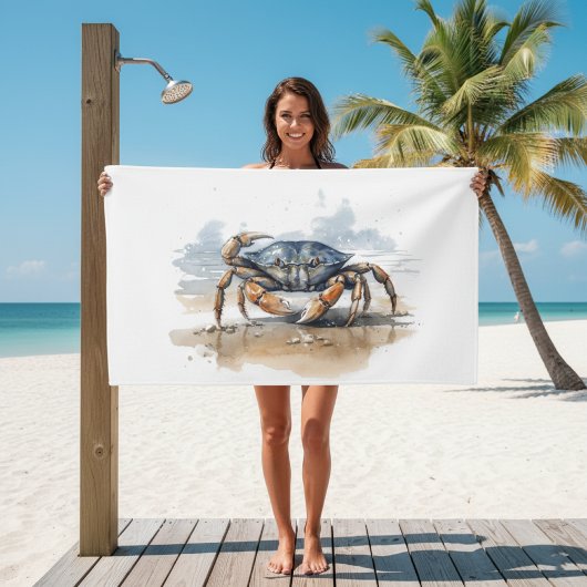 Wasserfarben-Strandkrabbe Badhandtuch Set
