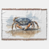 Wasserfarben-Strandkrabbe Decke (Vorderseite)