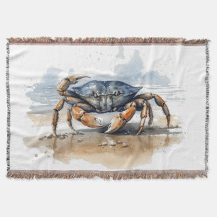 Wasserfarben-Strandkrabbe Decke