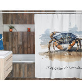 Wasserfarben-Strandkrabbe Duschvorhang