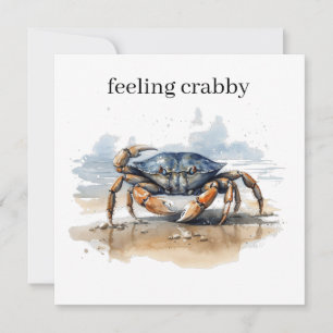 Wasserfarben-Strandkrabbe, individuell Einladung