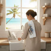 Wasserfarben-Strandkrabbe, individuell Geschirrtuch