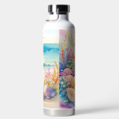 WASSERFARBEN-STRANDSZENE MIT MUSCHELN TRINKFLASCHE (Rechts)