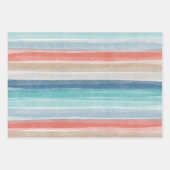 Wasserfarben-Streifen-Anker mischen sich in Überei Geschenkpapier Set (Vorderseite)