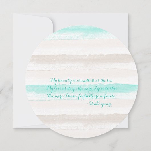 Wasserfarben Streifen Beach Thema Save the Date (Rückseite)