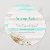 Wasserfarben Streifen Beach Thema Save the Date (Vorne/Hinten)
