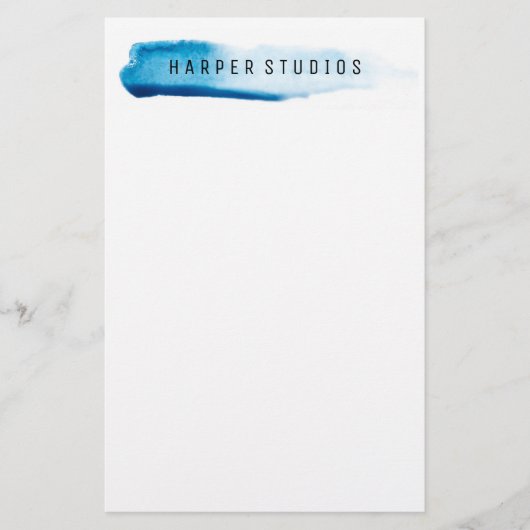 Wasserfarben Streifen Business Stationery Briefpapier (Vorderseite)