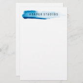 Wasserfarben Streifen Business Stationery Briefpapier (Vorne/Hinten)