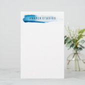 Wasserfarben Streifen Business Stationery Briefpapier (Stehend Vorderseite)