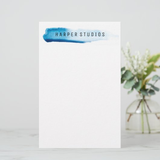 Wasserfarben Streifen Business Stationery Briefpapier (Stehend Vorderseite)