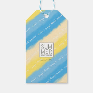 Wasserfarben Streifen Sommerkalligrafie Geschenkanhänger