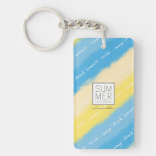 Wasserfarben Streifen Sommerkalligrafie Schlüsselanhänger