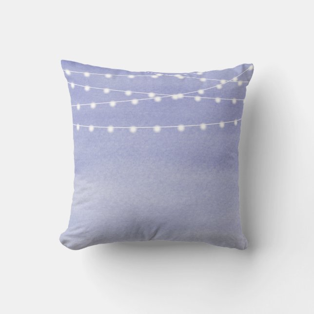 Wasserfarben-String-Lichter Throw Kissen (Vorderseite)