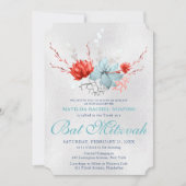 Wasserfarben Sukkulare botanische Bat Mitzvah Einladung (Vorderseite)