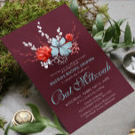 Wasserfarben Sukkulare botanische Bat Mitzvah Einladung<br><div class="desc">Dieses Design besticht durch ein elegantes, wasserfarbenes Blumenstrauß in Weich- und Silbertönen mit kräftigen roten Blume auf bordeauxrotem, schimmlischem Hintergrund mit Ihren Bat Mitzvah Einladung Informationen unten. Personalisieren Sie den Text in den Textfeldern, indem Sie ihn bearbeiten. Entworfen für Sie von Evco Studio www.zazzle.com/store/evcostudio #batmitzvah #lavante #lavette #succulent #floral #Blume...</div>