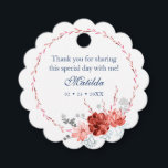 Wasserfarben Sukkulare botanische Bat Mitzvah Geschenkanhänger<br><div class="desc">Dieses Design zeichnet sich durch einen eleganten Aquarellkranz mit Blumenkranz in Korallen und Bordeaux aus, mit Ihren Dankeschön-Informationen oben. Personalisieren Sie den Text in den Textfeldern, indem Sie ihn bearbeiten. Für Sie entworfen von Evco Studio www.zazzle.com/store/evcostudio #mitzvah #batmitzvah #evplanner #mazeltov #jewish #mitzvahswag #Party #jewishlife #wedding #thankyou #danke #mitzvahlife #corporateevents #mitzvahparty...</div>