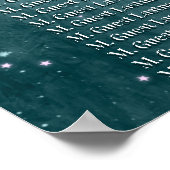 Wasserfarben-Sukkulationen aquamarin Hochzeitssess Poster (Ecke)