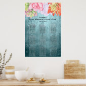 Wasserfarben-Sukkulationen aquamarin Hochzeitssess Poster (Küche)