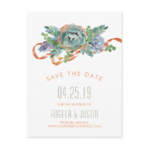 Wasserfarben-Sukkulationscluster Save the Date 2