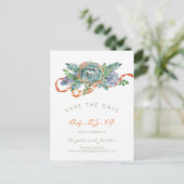 Wasserfarben-Sukkulationscluster Save the Date 2 Ankündigungspostkarte (Stehend Vorderseite)