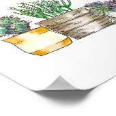 Wasserfarben-Sukkulatur "Wissen wächst hier" Poste Poster (Ecke)