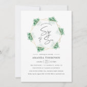 Wasserfarben Sukkulente Geometrische Seite und Sie Einladung (Vorderseite)