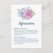 Wasserfarben-Sukkulente Hochzeitsinformationskarte Begleitkarte (Vorderseite)