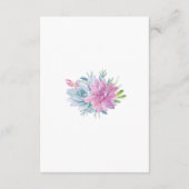 Wasserfarben-Sukkulente Hochzeitsinformationskarte Begleitkarte (Rückseite)