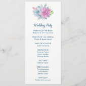 Wasserfarben-Sukkulente Hochzeitsprogramme Programm (Rückseite)