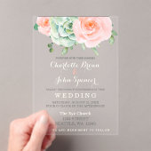 Wasserfarben Sukkulentes Blush Floral Elegante Hoc Acryleinladungen (Insitu (Handheld))