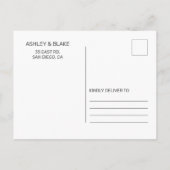 Wasserfarben Sukkulentes Blush Floral Elegante Hoc Ankündigungspostkarte (Rückseite)