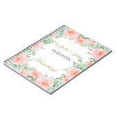Wasserfarben Sukkulentes Blush Floral Elegante Hoc Notizblock (Linke Seite)