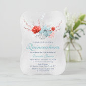 Wasserfarben Sukkuline Botanische Quinceñera Einladung (Stehend Vorderseite)