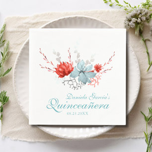 Wasserfarben Sukkuline Botanische Quinceñera Serviette