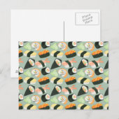 Wasserfarben-Sushi-Muster Postkarte (Vorne/Hinten)