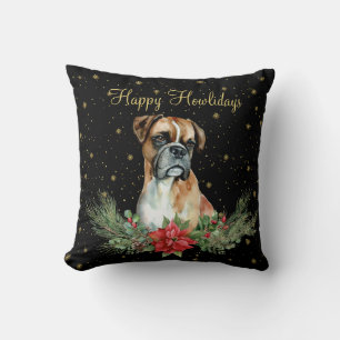 Wasserfarben Süßer Hund Frohe Howlidays Kissen