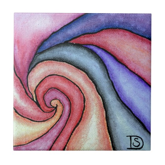 Wasserfarben-Swirl Fliese (Vorderseite)