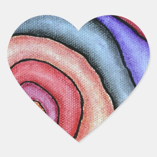 Wasserfarben-Swirl Herz-Aufkleber (Vorderseite)
