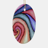 Wasserfarben-Swirl Keramik Ornament (Rechts)