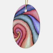 Wasserfarben-Swirl Keramik Ornament (Links)