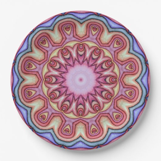 Wasserfarben-Swirl-Kscope 1 Pappteller (Vorderseite)