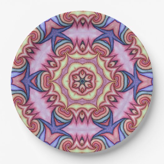 Wasserfarben-Swirl Kscope 3 Pappteller (Vorderseite)