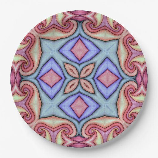 Wasserfarben-Swirl Kscope 4 Pappteller (Vorderseite)