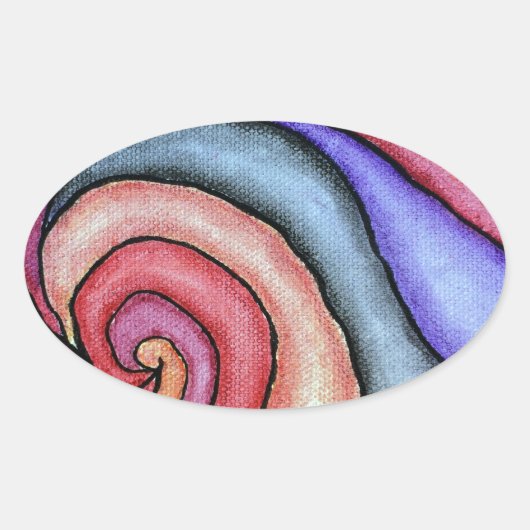 Wasserfarben-Swirl Ovaler Aufkleber (Vorderseite)