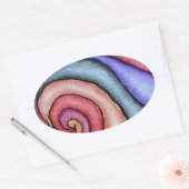 Wasserfarben-Swirl Ovaler Aufkleber (Umschlag)