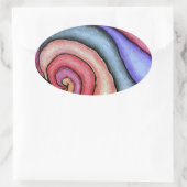 Wasserfarben-Swirl Ovaler Aufkleber (Tasche)