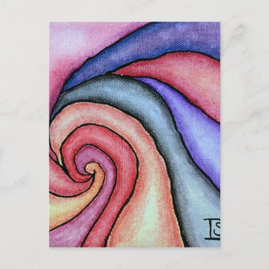 Wasserfarben-Swirl Postkarte (Vorderseite)