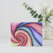 Wasserfarben-Swirl Postkarte (Stehend Vorderseite)