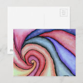 Wasserfarben-Swirl Postkarte (Vorne/Hinten)