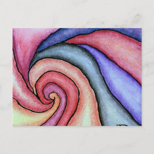 Wasserfarben-Swirl Postkarte (Vorderseite)
